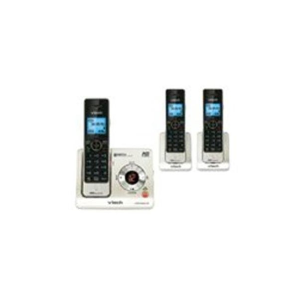 Peerless Hardware Manufacturing ATT-Vtech 80-7724-00 3 Handset Cordless DECT 1.9GHz Digital Integrated Answering Device - Silver & Black 80-7724-00